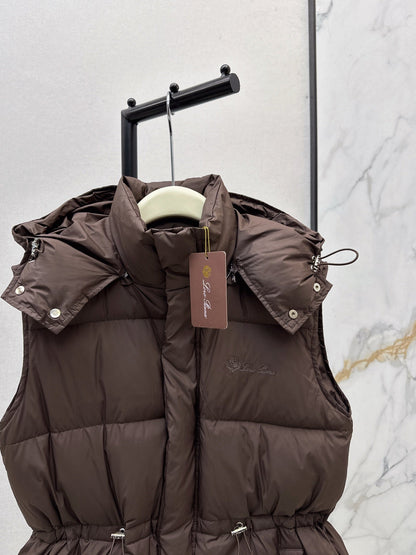 25 New drawstring waistband down vest jacket
