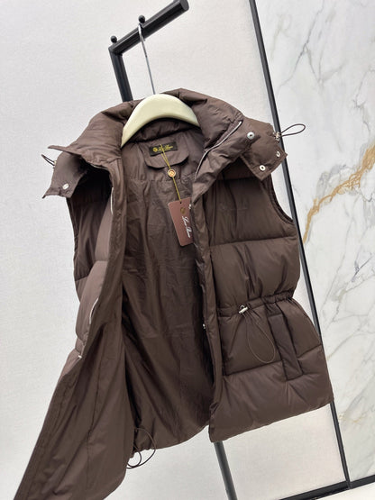 25 New drawstring waistband down vest jacket