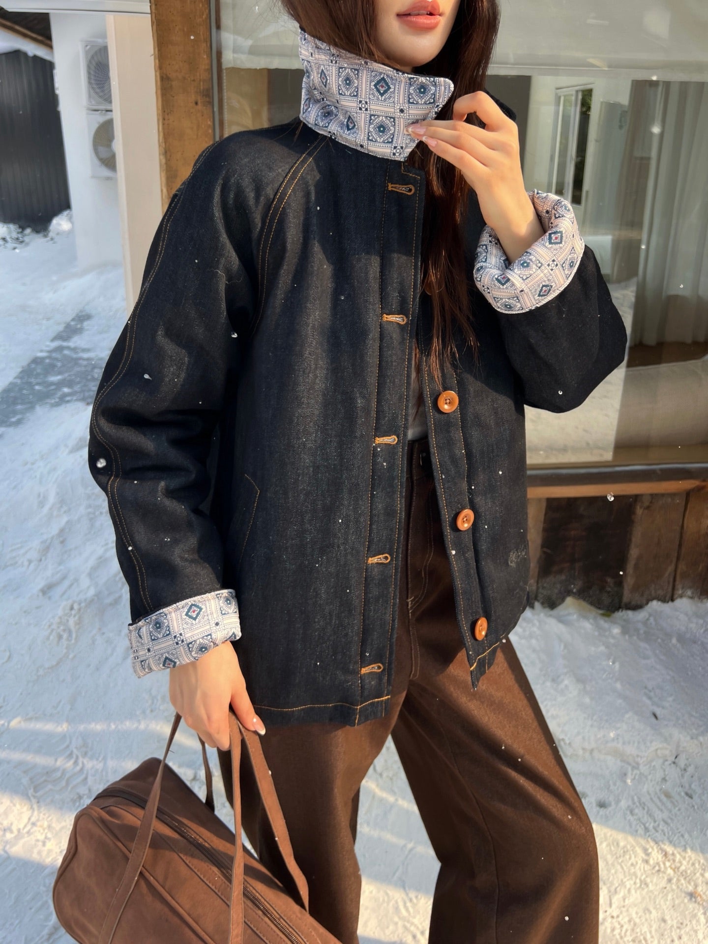 25 New collar denim cotton jacket