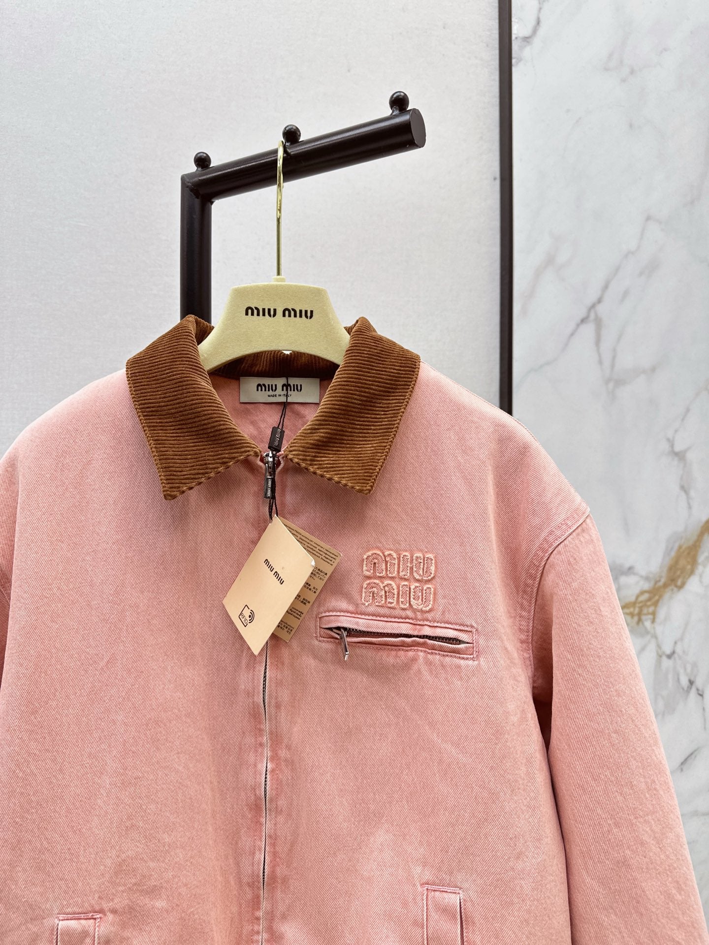 25 New collar spliced corduroy cotton jacket