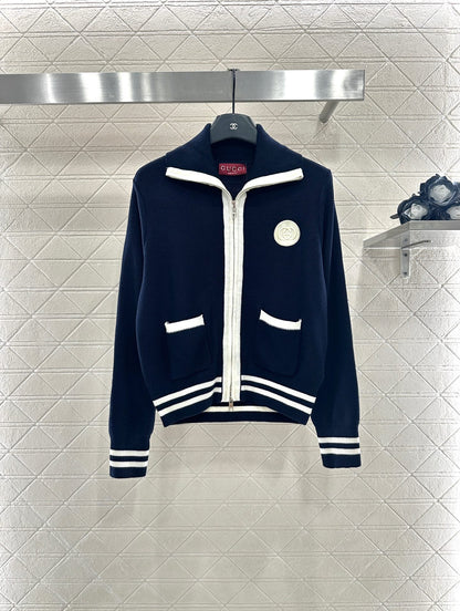 25 Zipper knitted wool cardigan