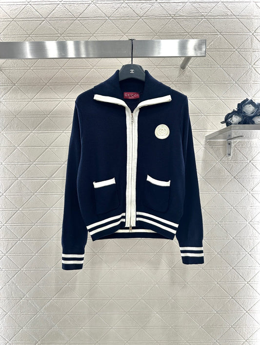 25 Zipper knitted wool cardigan