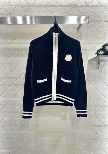 25 Zipper knitted wool cardigan