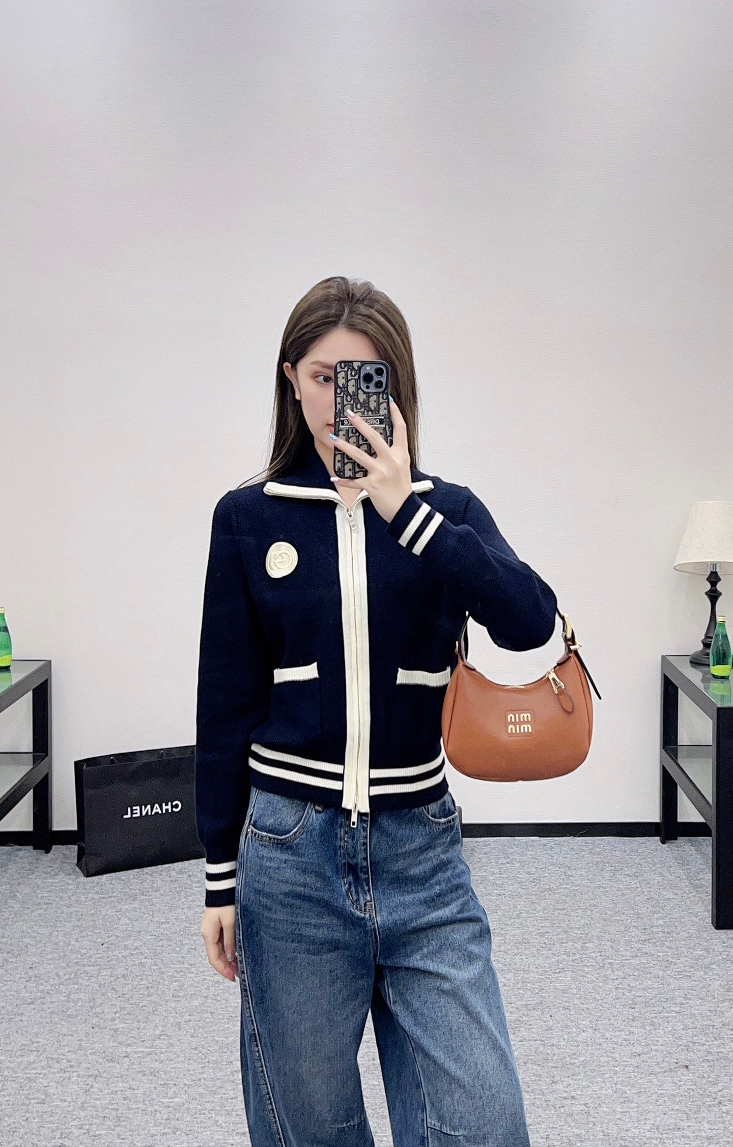 25 Zipper knitted wool cardigan