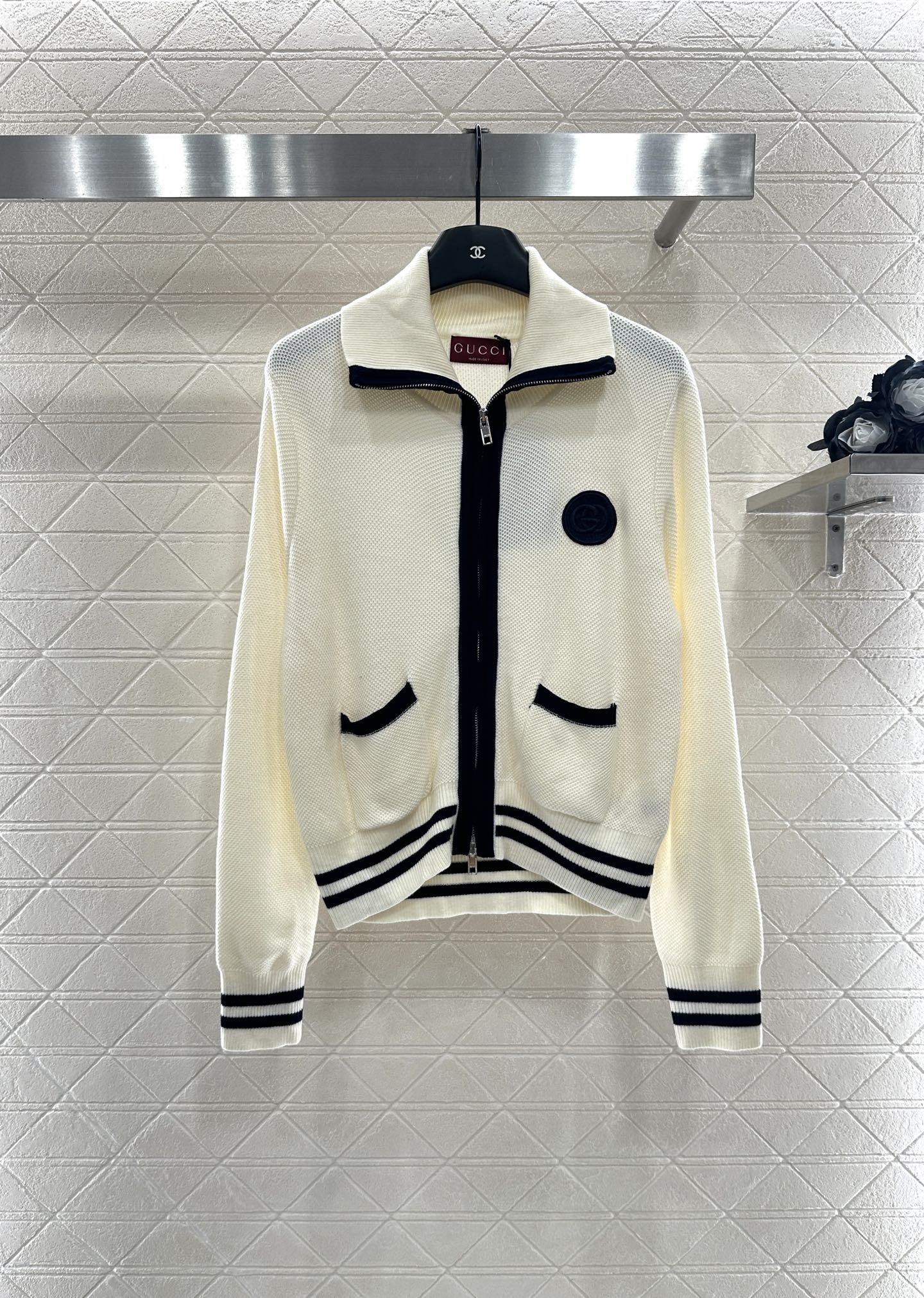 25 Zipper knitted wool cardigan