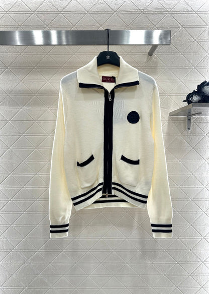 25 Zipper knitted wool cardigan