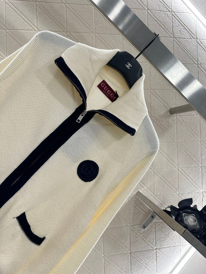 25 Zipper knitted wool cardigan