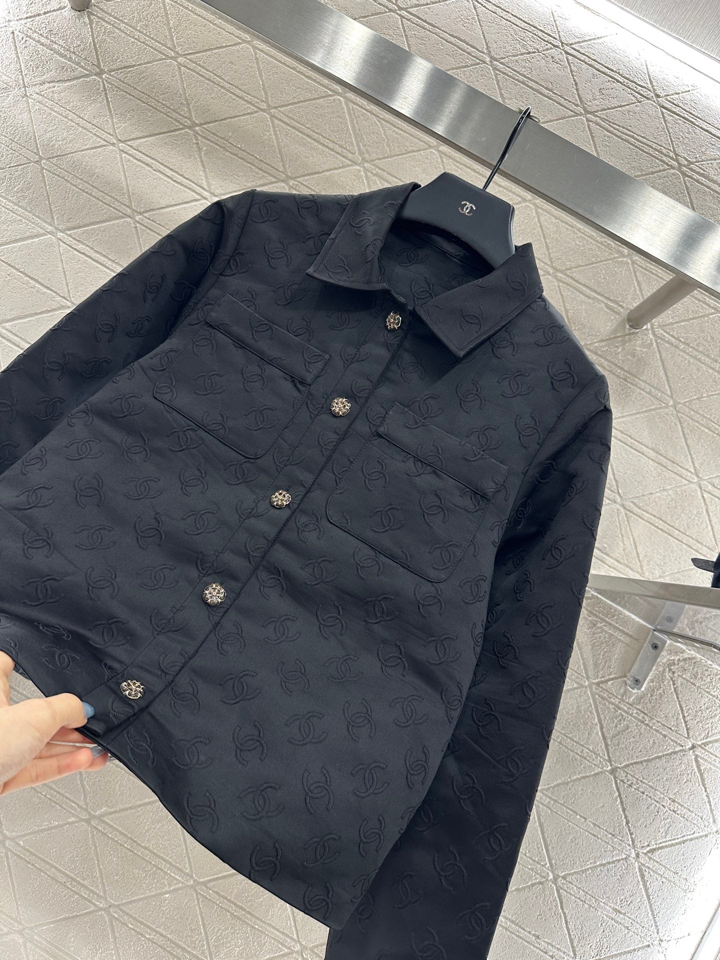 25 Jacquard jacket shorts set