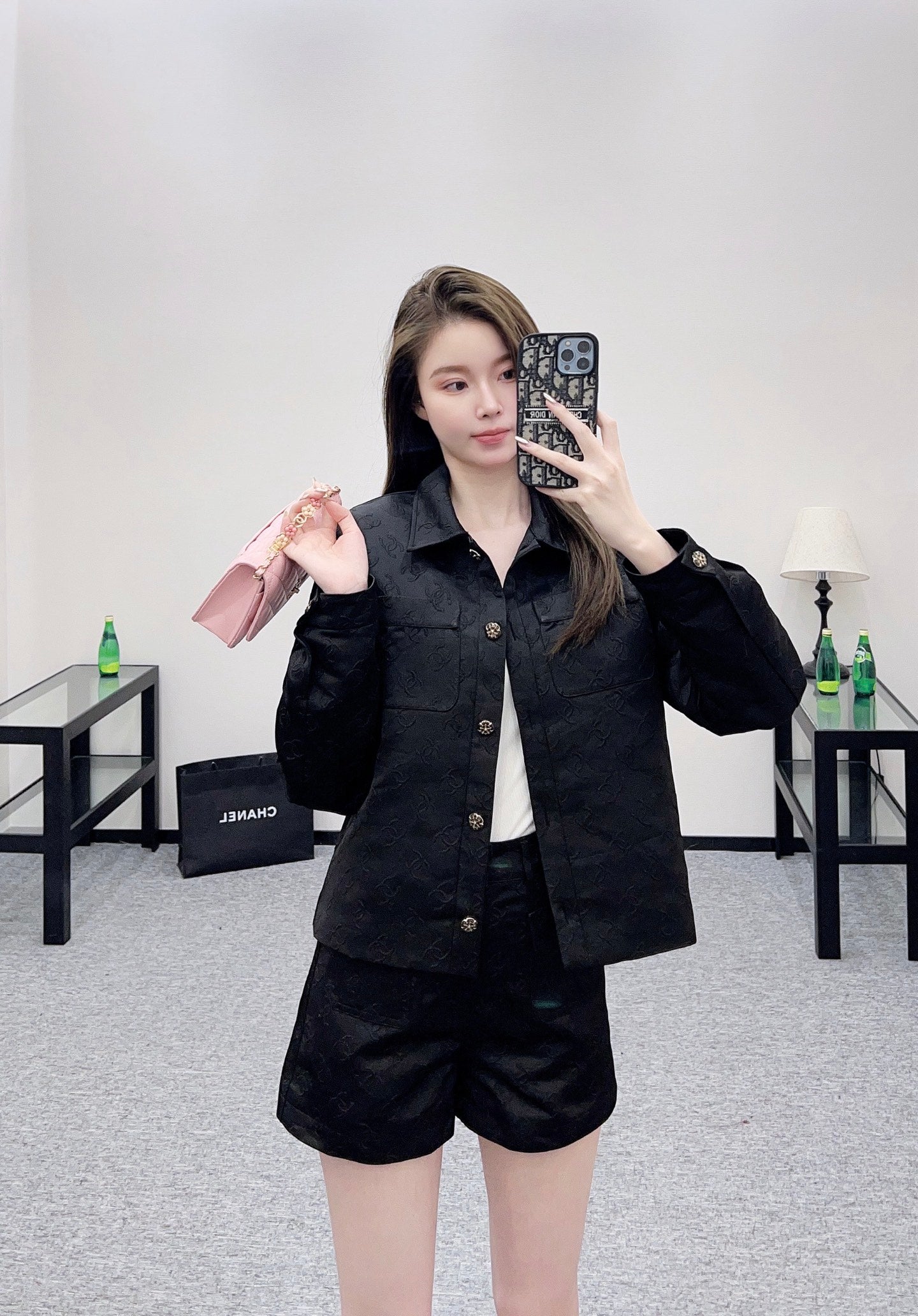 25 Jacquard jacket shorts set