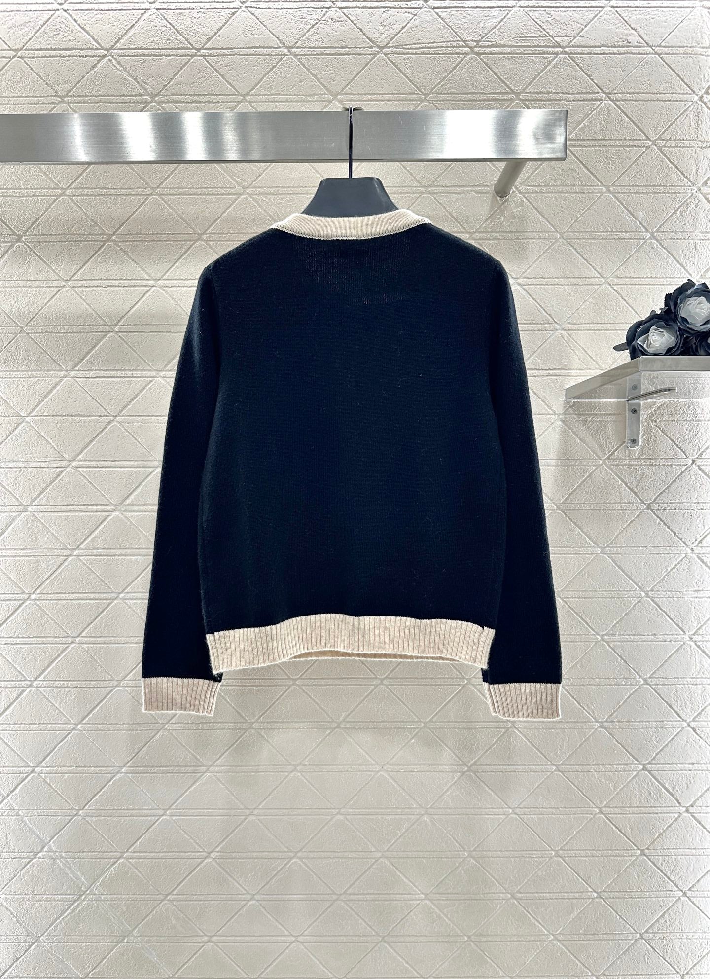 25fw Color blocking pocket knitted suit