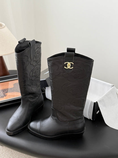 25K new rose-printed biker boots