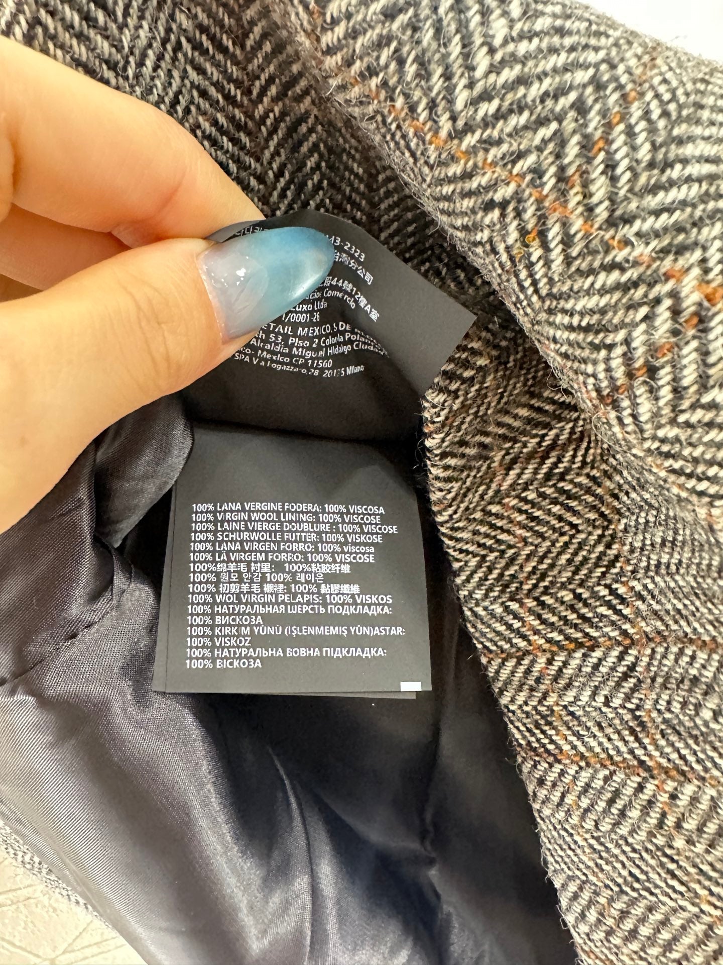 25 Plaid drawstring imitation wool mini skirt