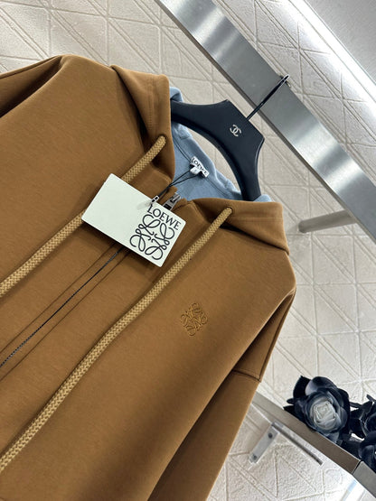 25 Hooded zipper open top drawstring jacket