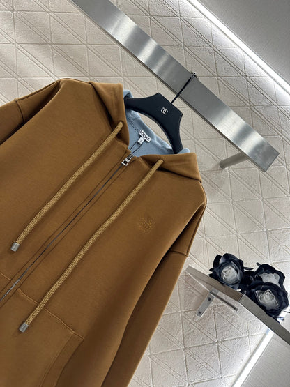 25 Hooded zipper open top drawstring jacket