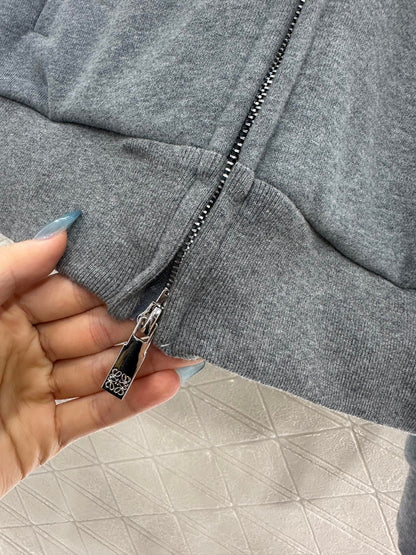 25 Velvet brushed hooded zipper jacket