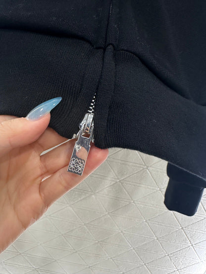 25 Velvet brushed hooded zipper jacket