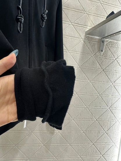 25 Velvet brushed hooded zipper jacket