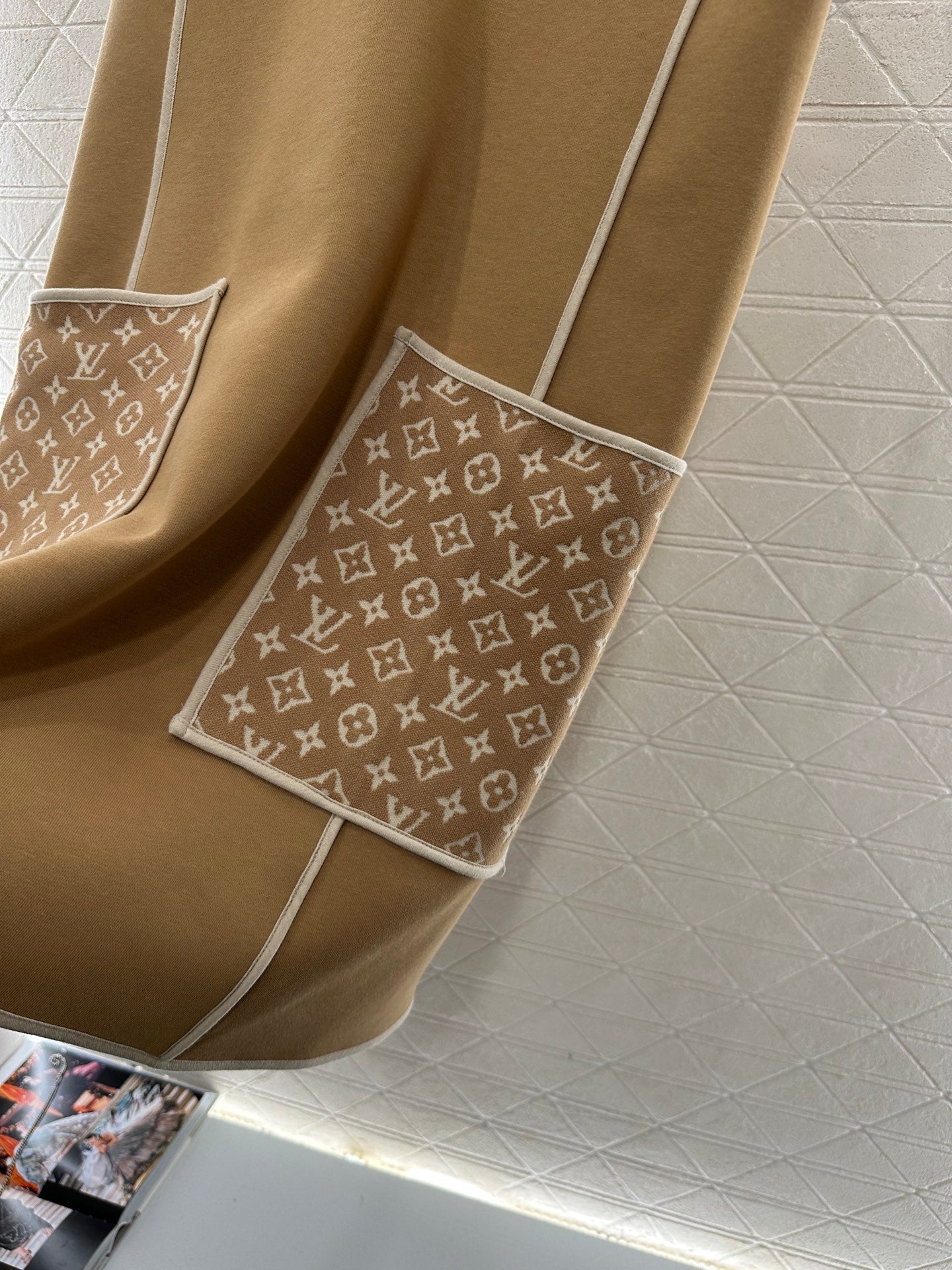 25 Jacquard patchwork pocket vest skirt