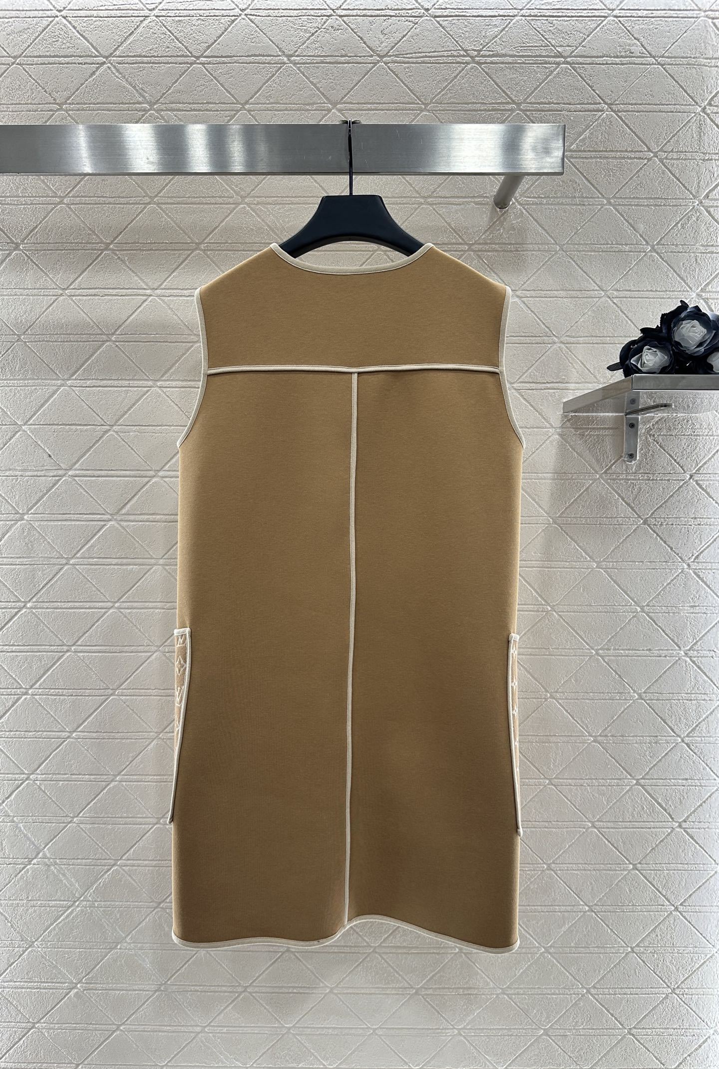 25 Jacquard patchwork pocket vest skirt