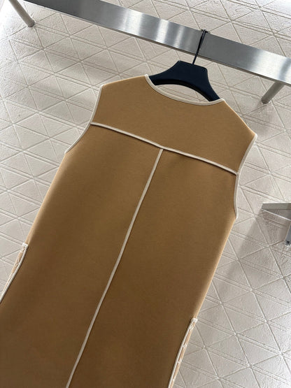 25 Jacquard patchwork pocket vest skirt