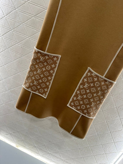 25 Jacquard patchwork pocket vest skirt