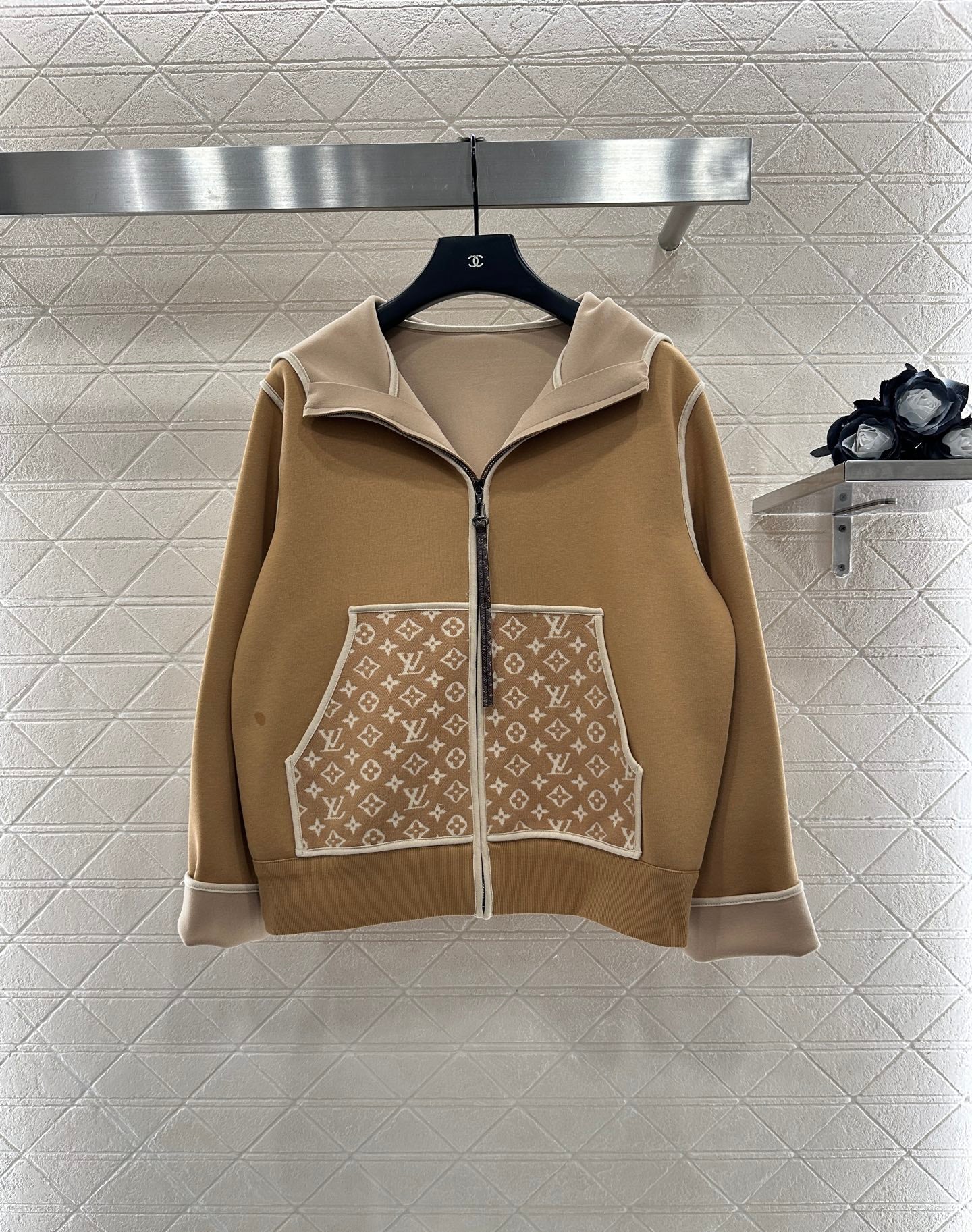 25 Hooded Jacquard Coat Pants Set