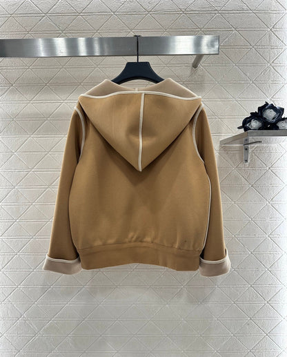 25 Hooded Jacquard Coat Pants Set