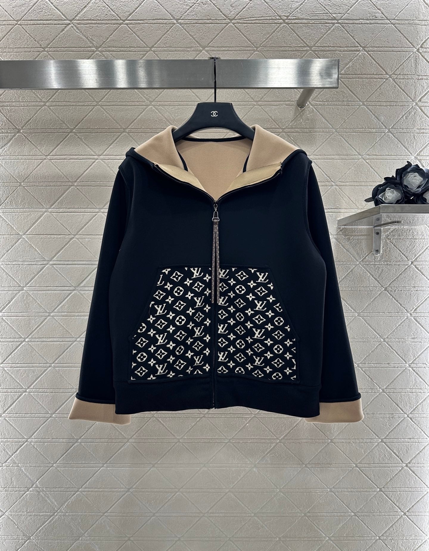 25 Hooded Jacquard Coat Pants Set