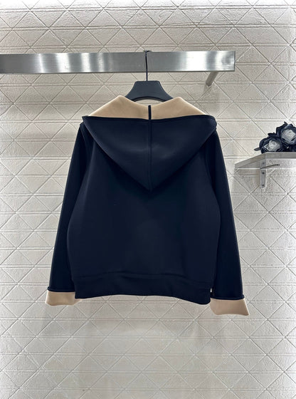 25 Hooded Jacquard Coat Pants Set