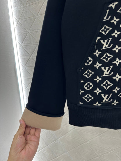 25 Hooded Jacquard Coat Pants Set