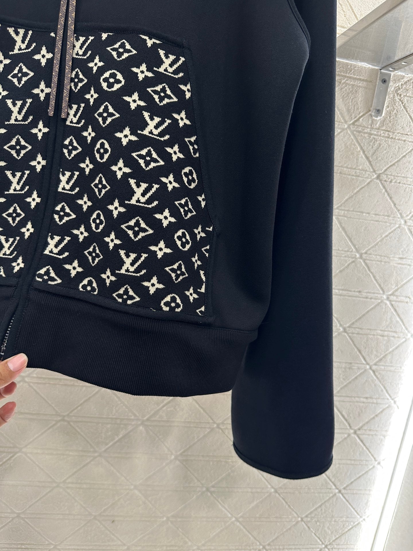 25 Hooded Jacquard Coat Pants Set