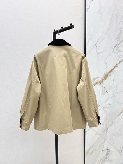 25 New Collar Pocket Splicing Coat