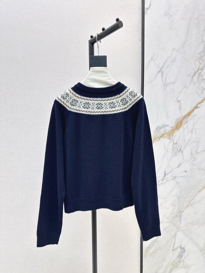 25 New retro Fel Island patterned cashmere cardigan