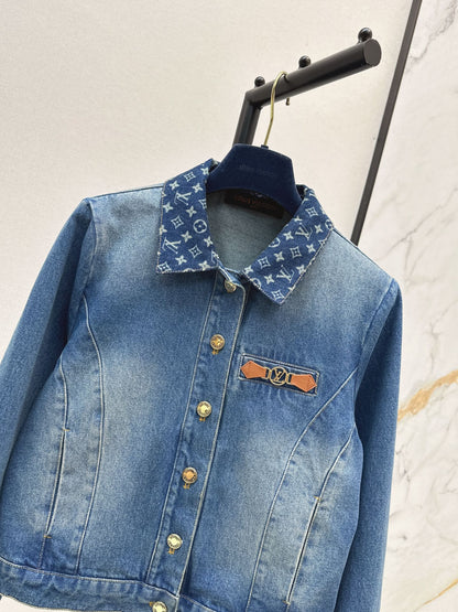 25 New vintage collar denim jacket