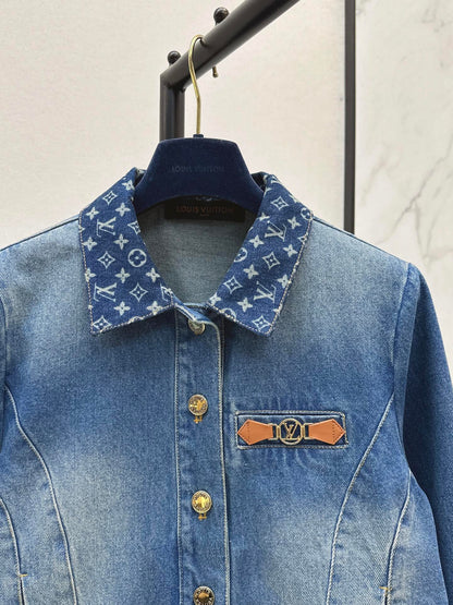 25 New vintage collar denim jacket
