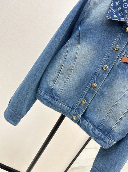 25 New vintage collar denim jacket