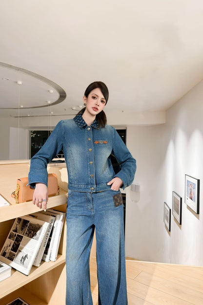 25 New vintage collar denim jacket