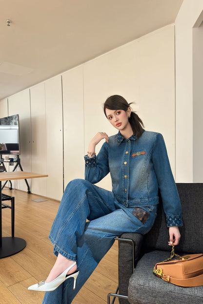 25 New vintage collar denim jacket