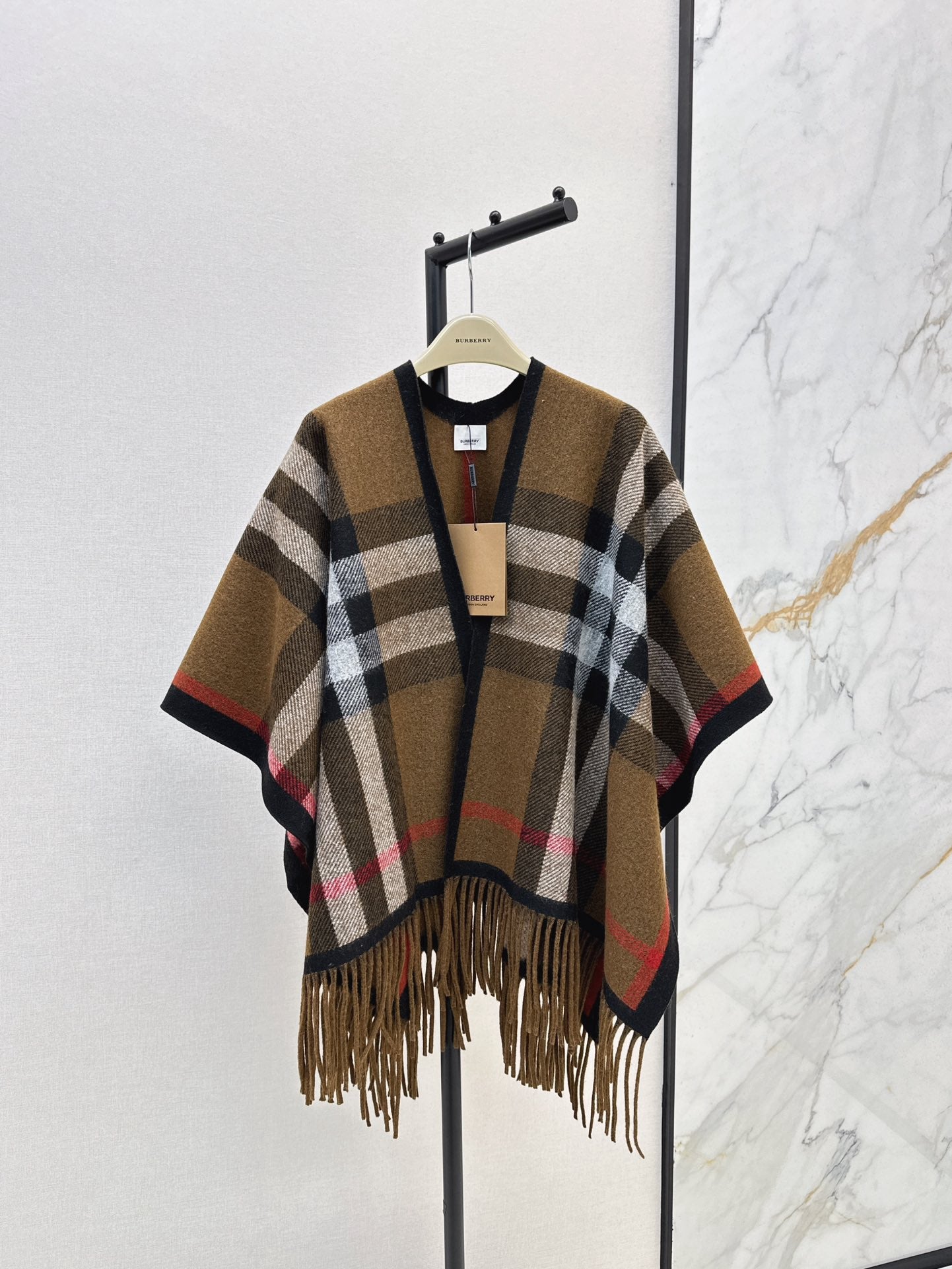 25fw New classic plaid pattern wool shawl scarf