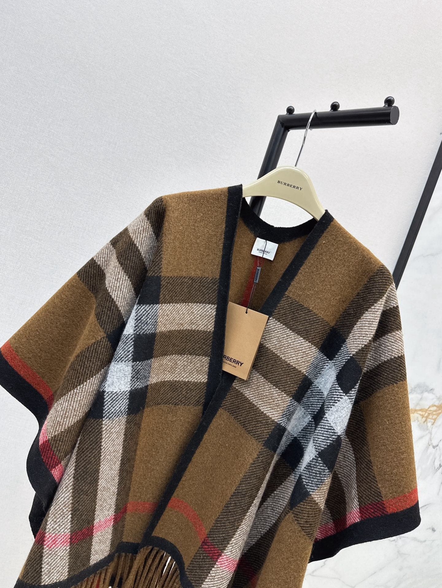 25fw New classic plaid pattern wool shawl scarf