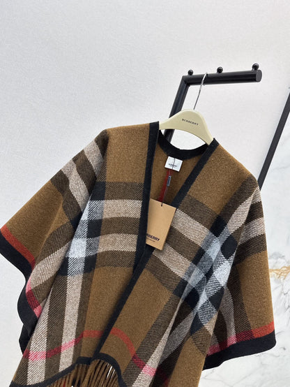 25fw New classic plaid pattern wool shawl scarf