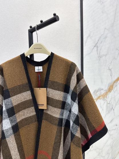 25fw New classic plaid pattern wool shawl scarf