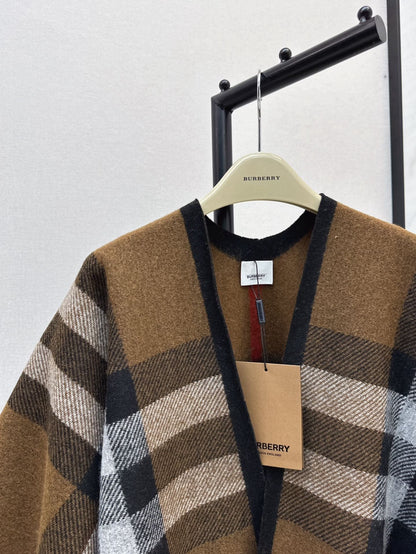 25fw New classic plaid pattern wool shawl scarf