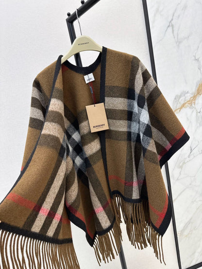 25fw New classic plaid pattern wool shawl scarf