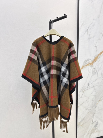 25fw New classic plaid pattern wool shawl scarf