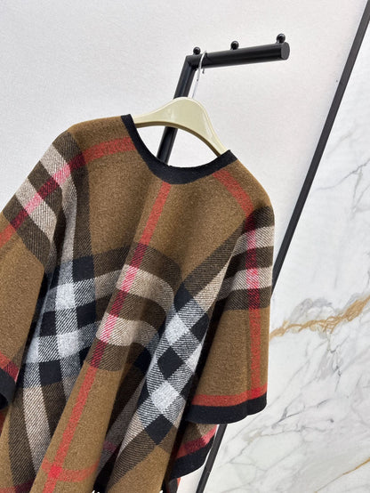 25fw New classic plaid pattern wool shawl scarf