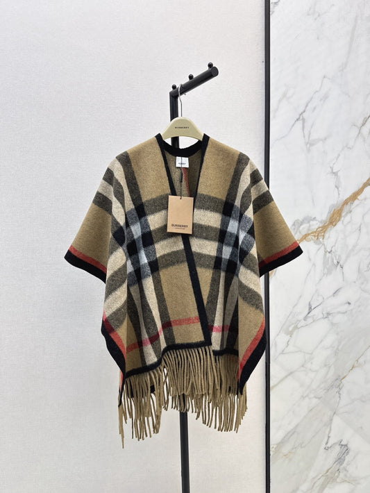 25fw New classic plaid pattern wool shawl scarf