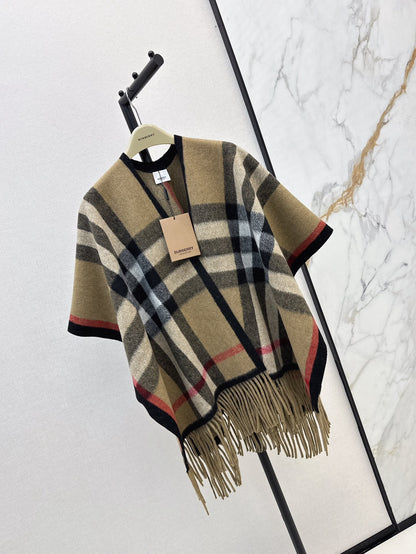 25fw New classic plaid pattern wool shawl scarf