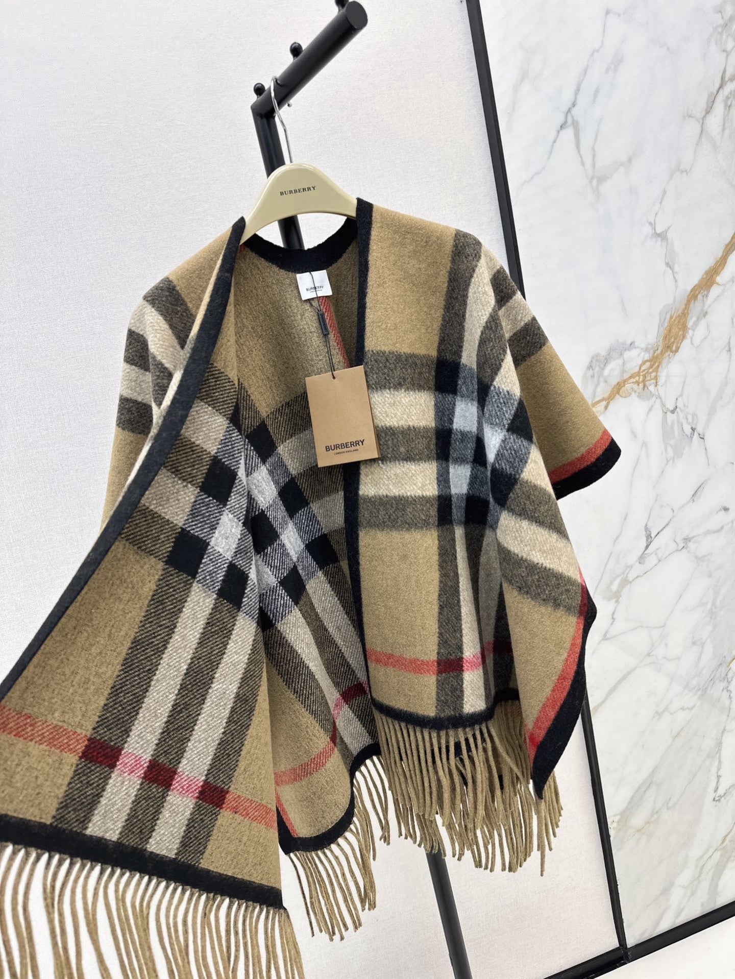 25fw New classic plaid pattern wool shawl scarf