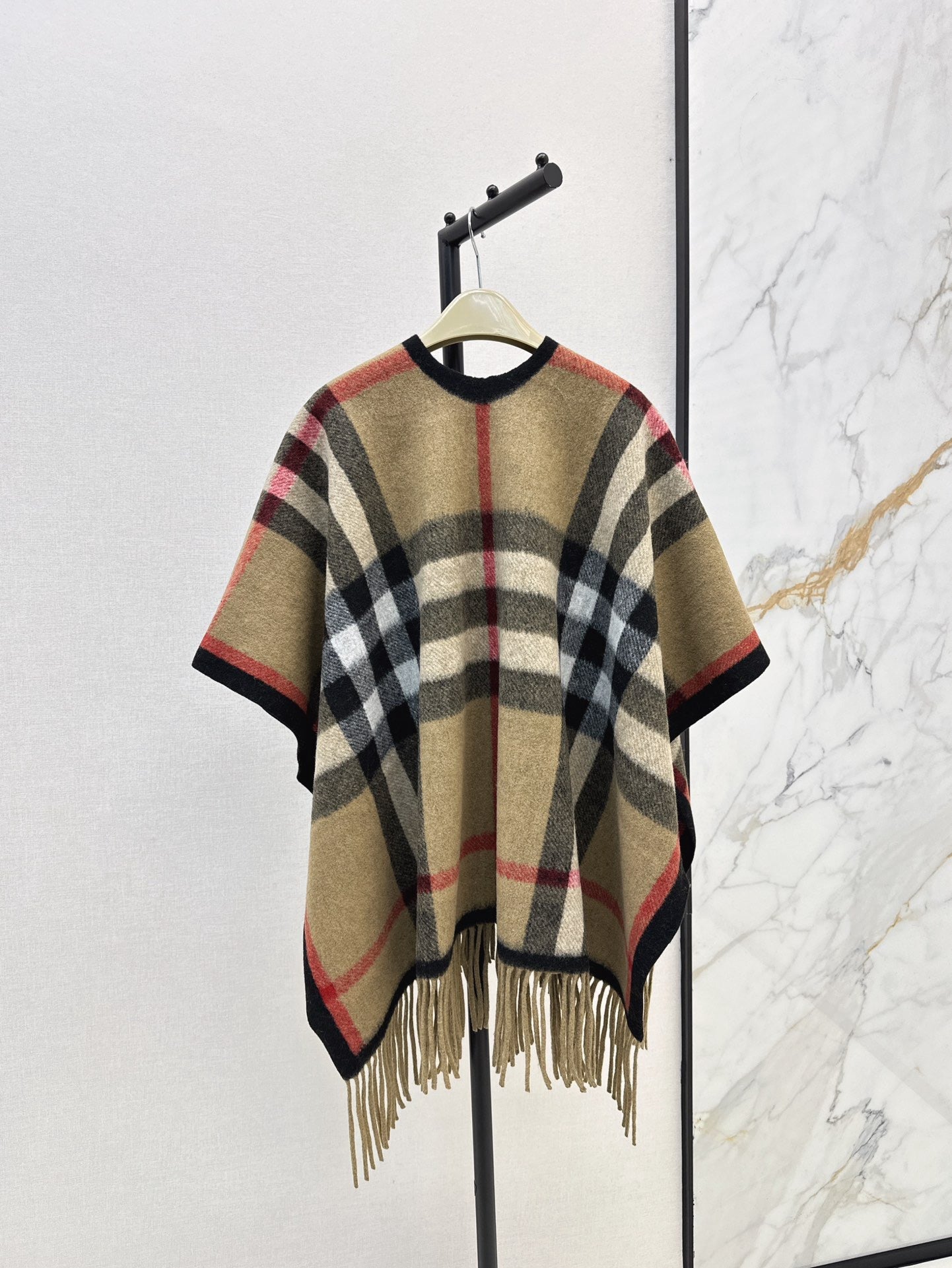 25fw New classic plaid pattern wool shawl scarf